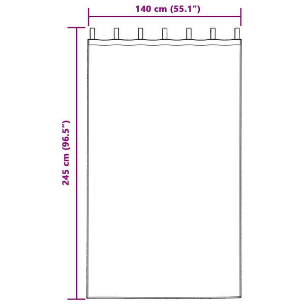 Verhosatiini 2 kpl Kerma 245 x 140 cm Polyesteri