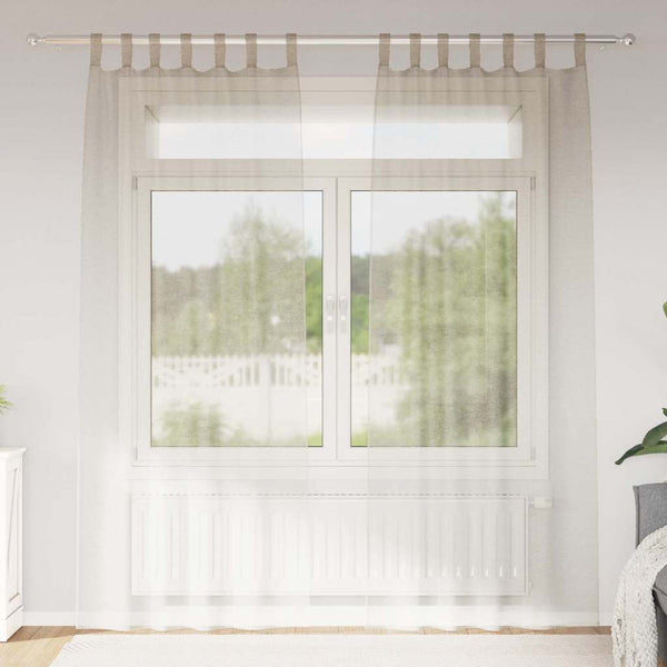 Verhosatiini 2 kpl Hiekka 225 x 140 cm Polyesteri