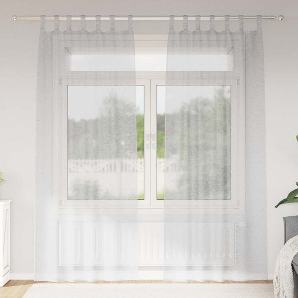 Verhosatiini 2 kpl Vaaleanharmaa 245 x 140 cm Polyesteri