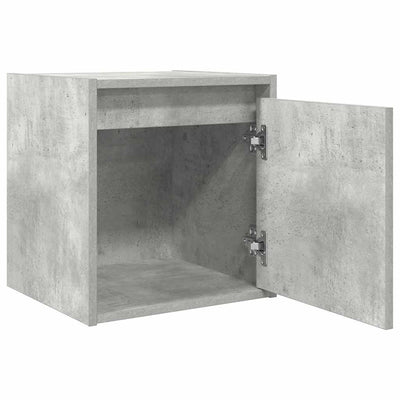 Seinäkiinnitettävät yöpöydät 2 kpl betoninharmaa 38x34x40 cm