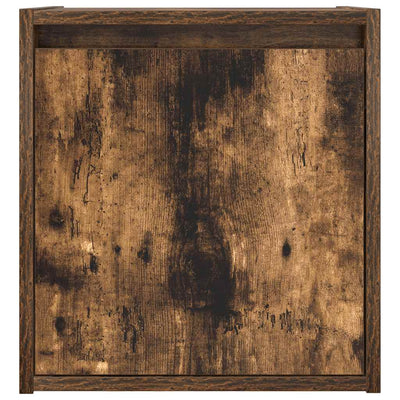 Seinäkiinnitettävät yöpöydät 2 kpl savutammi 38x34x40 cm