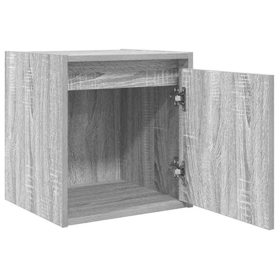 Seinäkiinnitettävät yöpöydät 2 kpl harmaa Sonoma 38x34x40 cm