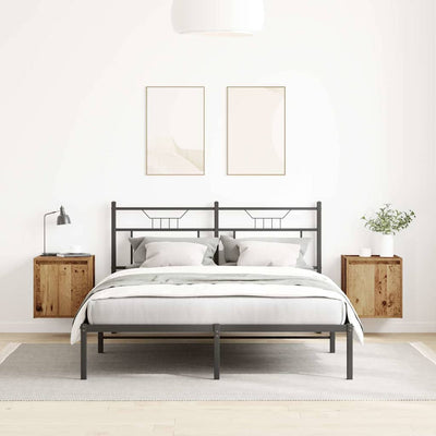 Seinäkiinnitettävät yöpöydät Lorelai 38x34x40cm (2 kpl vanhaa puuta)