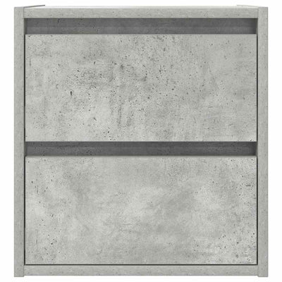 Seinäkiinnitettävät yöpöydät 2 kpl betoninharmaa 38x34x40 cm