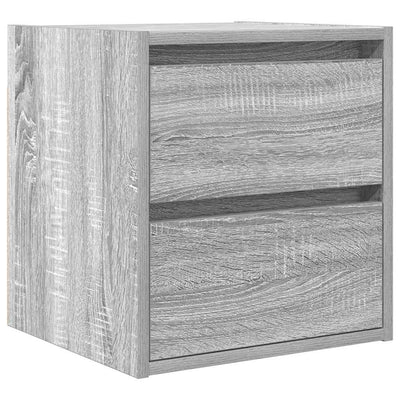 Seinäkiinnitettävät yöpöydät 2 kpl harmaa Sonoma 38x34x40 cm