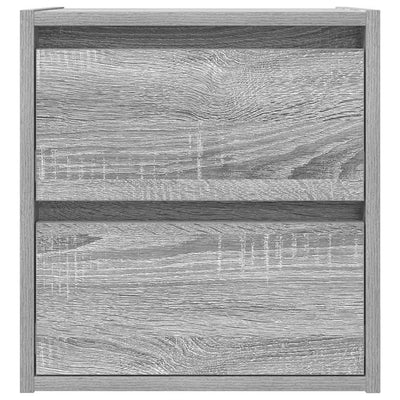 Seinäkiinnitettävät yöpöydät 2 kpl harmaa Sonoma 38x34x40 cm