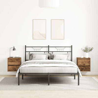 Seinäkiinnitettävät yöpöydät Vichiluta 38x34x40cm (2 kpl vanhaa puuta)