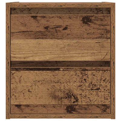 Seinäkiinnitettävät yöpöydät 2 kpl vanhaa puuta 38x34x40 cm