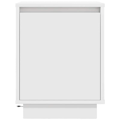Yöpöytäkaappi LED-valoilla Valkoinen 38x34x50 cm