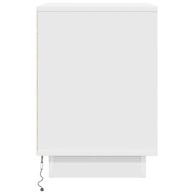 Valkoinen yöpöytäkaapit led-valoilla Melenia 38x34x50cm (2 kpl)