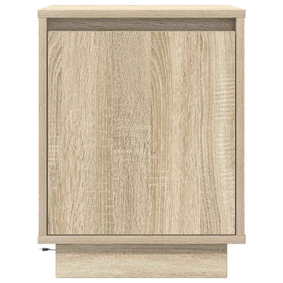 yöpöytäkaappi LED-valoilla Sonoma tammi 38x34x50 cm