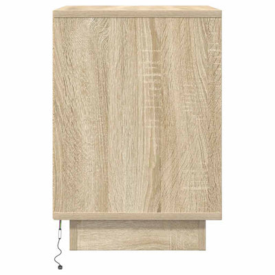 yöpöytäkaappi LED-valoilla Sonoma tammi 38x34x50 cm