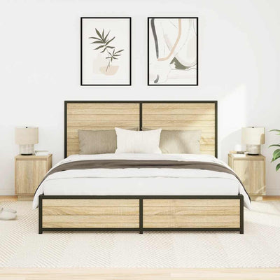 Sonoma oak yöpöytäkaapit Melenia 38x34x50cm (led-valoilla 2 kpl)