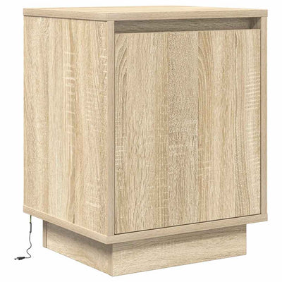 Sonoma oak yöpöytäkaapit Melenia 38x34x50cm (led-valoilla 2 kpl)