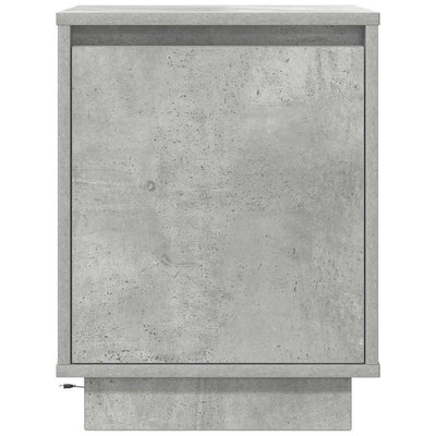Betoninharmaa yöpöytäkaapit led-valoilla Melenia 38x34x50cm (2 kpl)