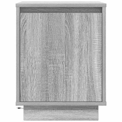 yöpöytäkaappi LED-valoilla Harmaa Sonoma 38x34x50 cm