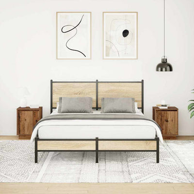 Vanha puu yöpöytäkaapit Melenia 38x34x50cm (led-valoilla 2 kpl)