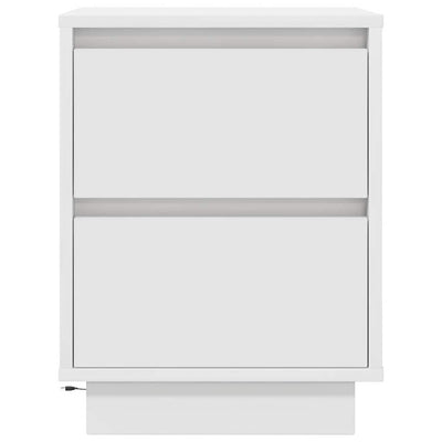 Valkoinen yöpöytäkaappi Mircica 38x34x50cm (led-valoilla)