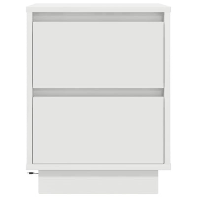 Valkoinen yöpöytäkaapit led-valoilla Mircica 38x34x50cm (2 kpl)