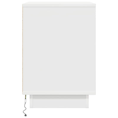 Valkoinen yöpöytäkaapit led-valoilla Mircica 38x34x50cm (2 kpl)
