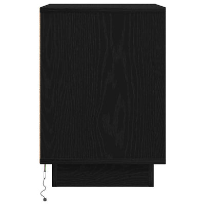 Yöpöytäkaapit LED-valoilla 2 kpl Musta 38x34x50 cm