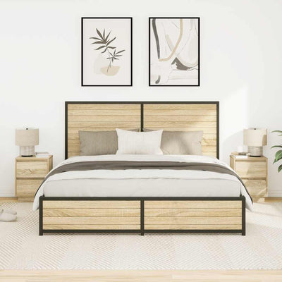 Sonoma oak yöpöytäkaapit Mircica 38x34x50cm (led-valoilla 2 kpl)