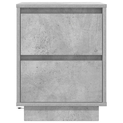 Yöpöytäkaapit LED-valoilla 2 kpl Betoninharmaa 38x34x50 cm