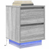 Yöpöytäkaapit LED-valoilla 2 kpl Harmaa Sonoma 38x34x50 cm