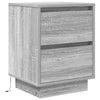 Yöpöytäkaapit LED-valoilla 2 kpl Harmaa Sonoma 38x34x50 cm