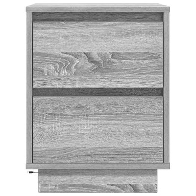 Yöpöytäkaapit LED-valoilla 2 kpl Harmaa Sonoma 38x34x50 cm