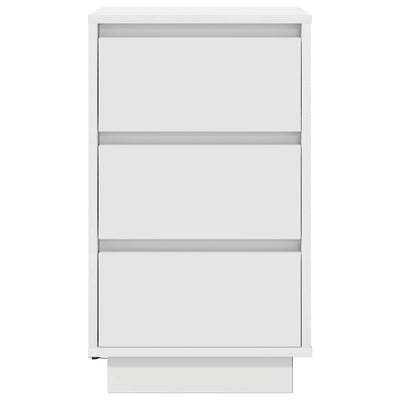 Valkoinen yöpöytäkaappi Mircica 38x34x65cm (led-valoilla)