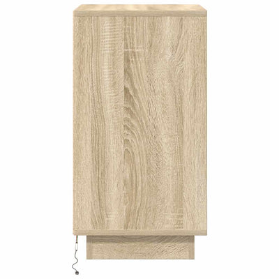 yöpöytäkaappi LED-valoilla Sonoma tammi 38x34x65 cm