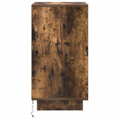 yökaappi LED-valoilla savustettu tammi 38x34x65 cm