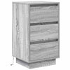 yöpöytäkaappi LED-valoilla Harmaa Sonoma 38x34x65 cm