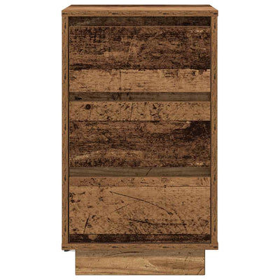 Yöpöytäkaappi led-valoilla Mircica 38x34x65cm (vanha puu)