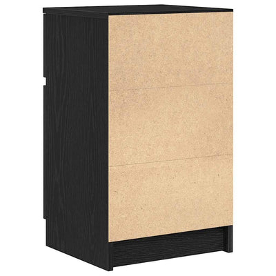 Yöpöydät 2 kpl musta 39x35x65 cm tekninen puu