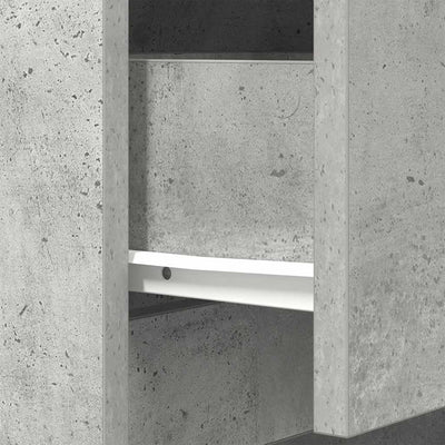 Betoninharmaa yöpöytä Hriton 39x35x65cm (puinen)