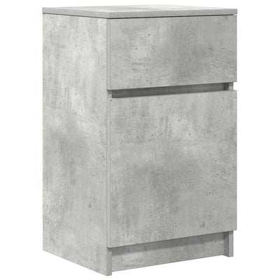 Yöpöydät 2 kpl betoninharmaa 39x35x65 cm tekninen puu