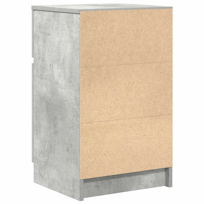 Yöpöydät 2 kpl betoninharmaa 39x35x65 cm tekninen puu
