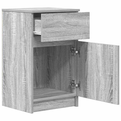 Yöpöydät 2 kpl harmaa Sonoma 39x35x65 cm tekninen puu