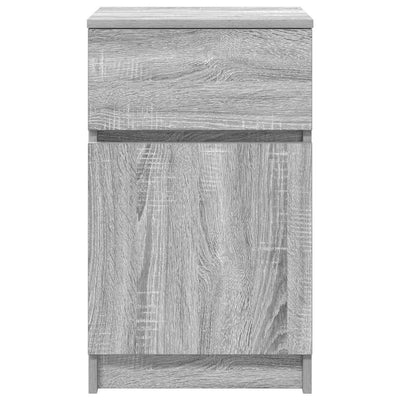 Yöpöydät 2 kpl harmaa Sonoma 39x35x65 cm tekninen puu