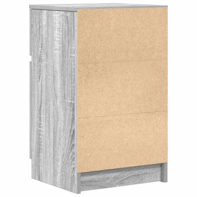 Yöpöydät 2 kpl harmaa Sonoma 39x35x65 cm tekninen puu