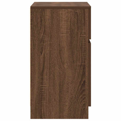 Yöpöydät 2 kpl ruskea tammi 39x35x65 cm tekninen puu