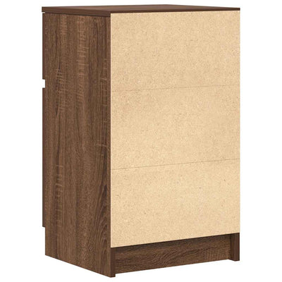 Yöpöydät 2 kpl ruskea tammi 39x35x65 cm tekninen puu
