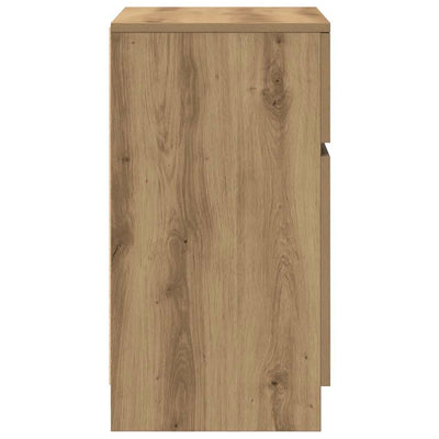 Yöpöytäkaapit 2 kpl käsityöläinen tammi 39x35x65cm tekninen puu