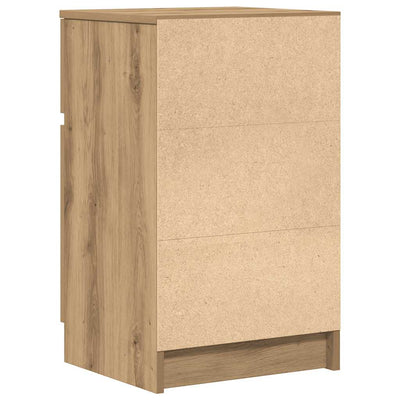 Yöpöytäkaapit 2 kpl käsityöläinen tammi 39x35x65cm tekninen puu
