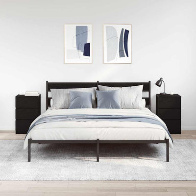 Musta yöpöytäkaapit Ginardo 39x35x65cm (3 laatikolla 2 kpl)