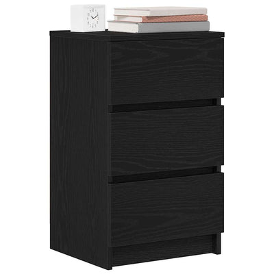 yöpöytäkaapit 3 laatikolla 2 kpl musta 39x35x65 cm
