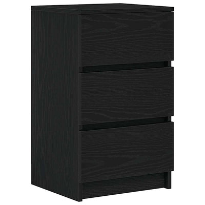 yöpöytäkaapit 3 laatikolla 2 kpl musta 39x35x65 cm