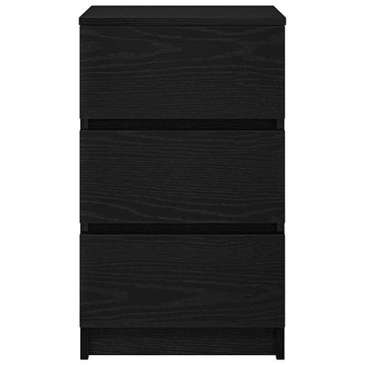 yöpöytäkaapit 3 laatikolla 2 kpl musta 39x35x65 cm